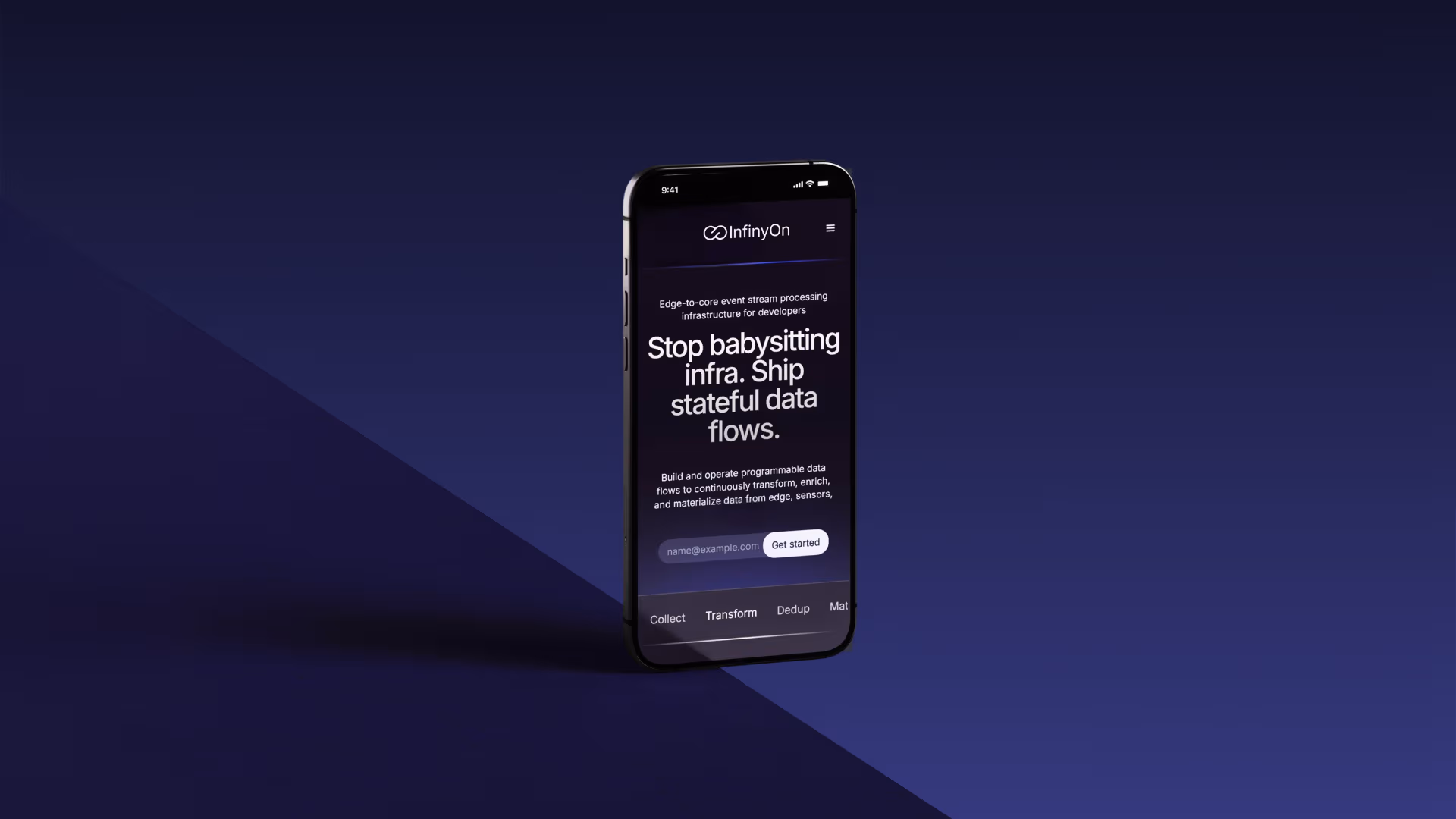 Featured case study showcasing the InfinyOn brand identity and website design by The Liminals