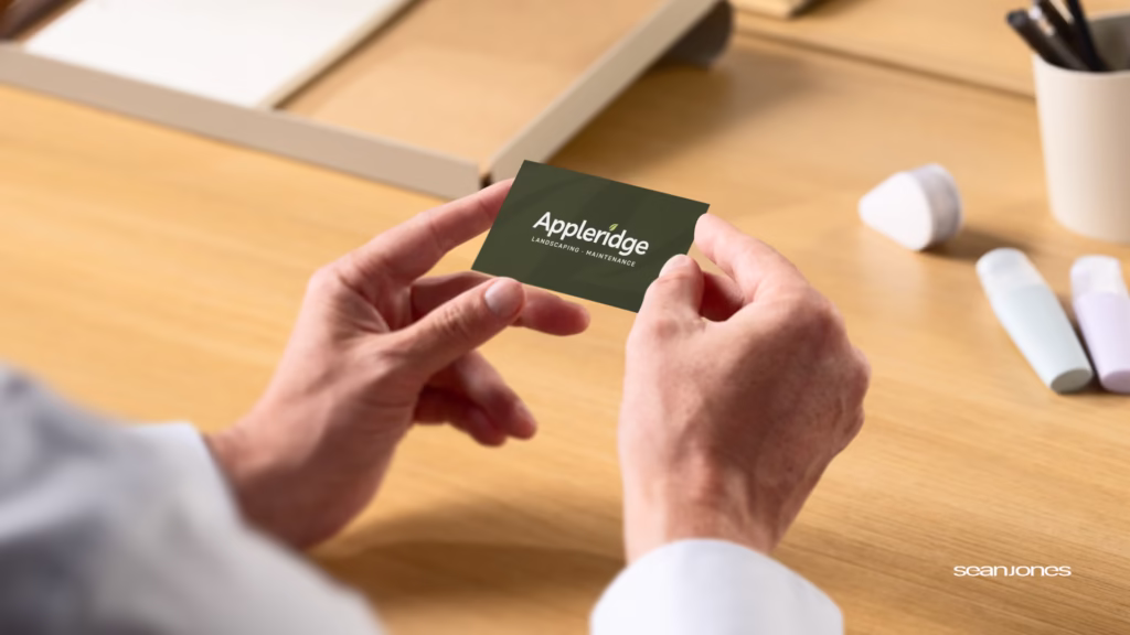Appleridge branded business card stationery mockup